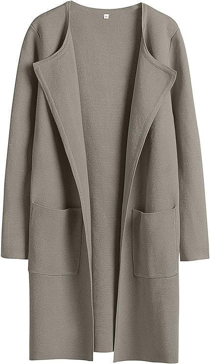 Lune London Women's Open Front Knitted Jacket with Practical Pockets