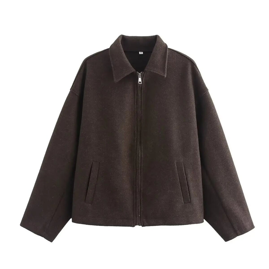 Casual fleece jacket for women with high collar and practical pockets Lune London