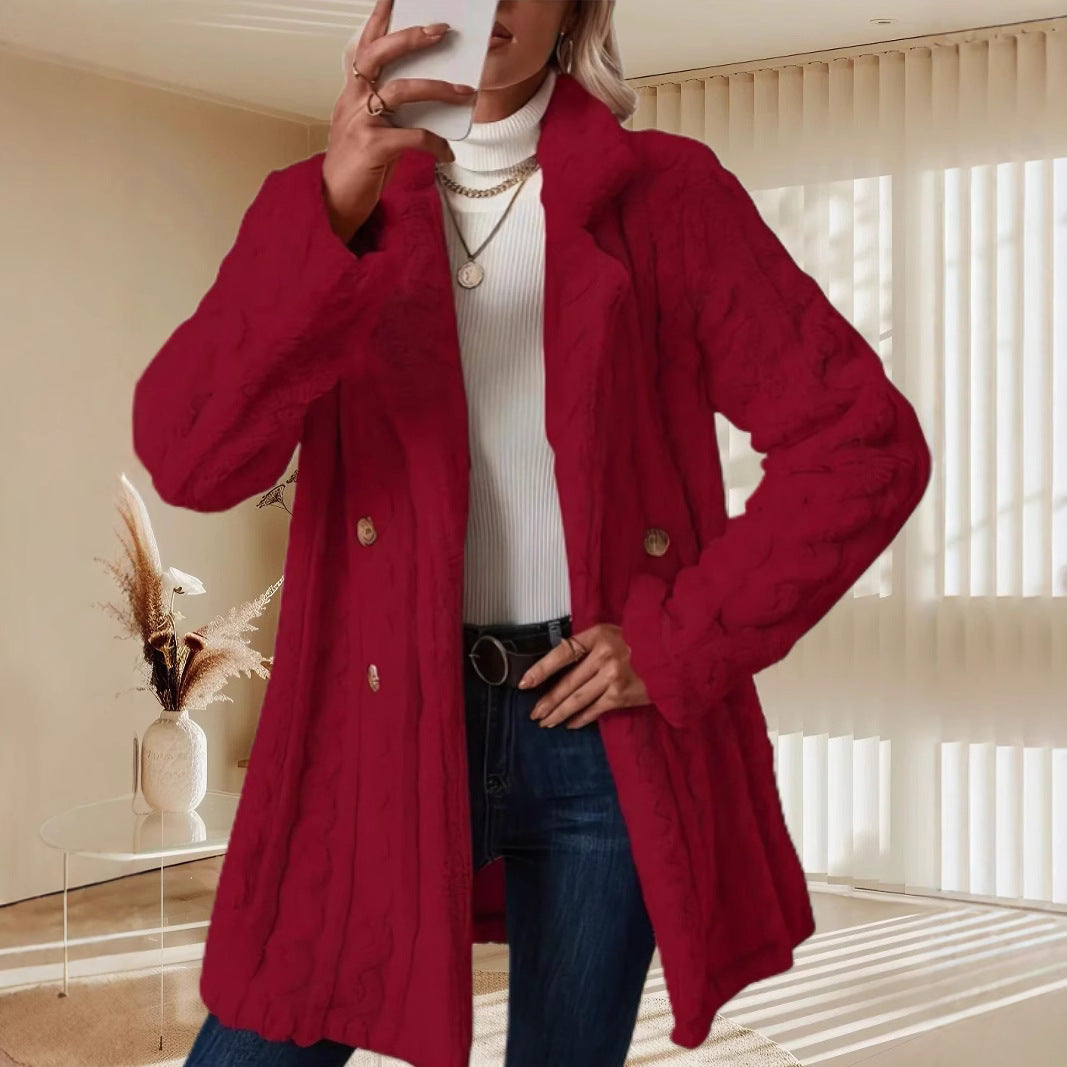 Hooded coat for women with structured design and large buttons Lune London