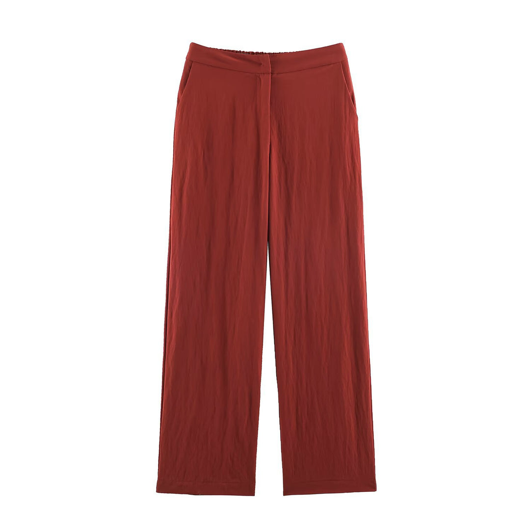 Women's lightweight flowing trousers with wide leg, elastic back waistband and side pockets Amarae