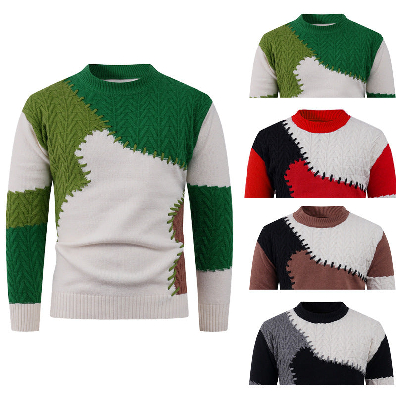 Elegant knit sweater for men with unique geometric patterns Lune London