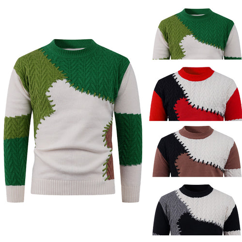 Elegant knit sweater for men with unique geometric patterns Amarae