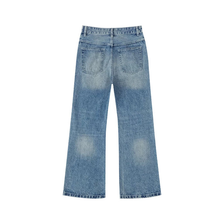 Women's Wide Distressed Denim Jeans in Palazzo Cut Amarae