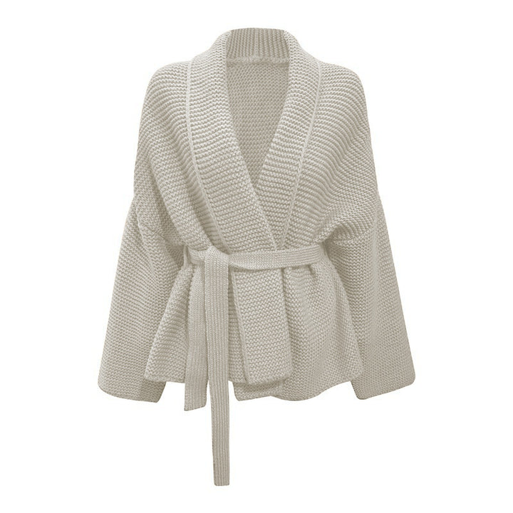 Manteau en tricot épais pour femmes avec manches larges et ceinture pratique Chic & Stil