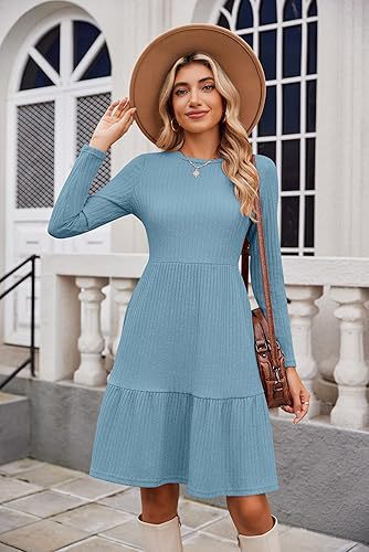 Maxi dress for women with ribbed structure and flared skirt Lune London