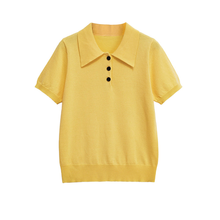 Chemise polo élégante à manches courtes pour femmes avec boutons classiques Chic & Stil