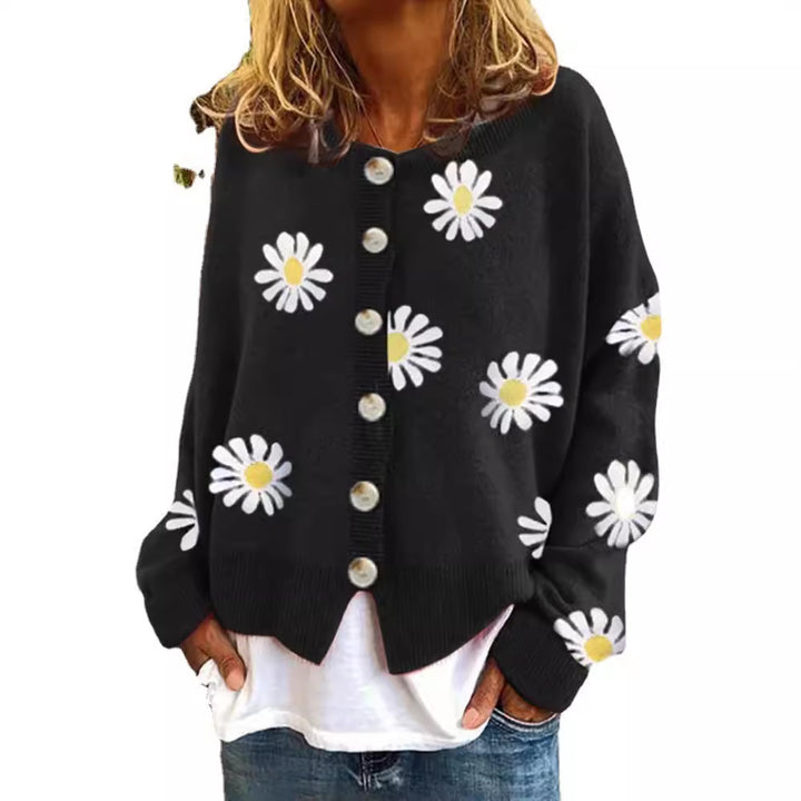 Women's Casual Gilet with Floral Print and Chic Button Details and Style