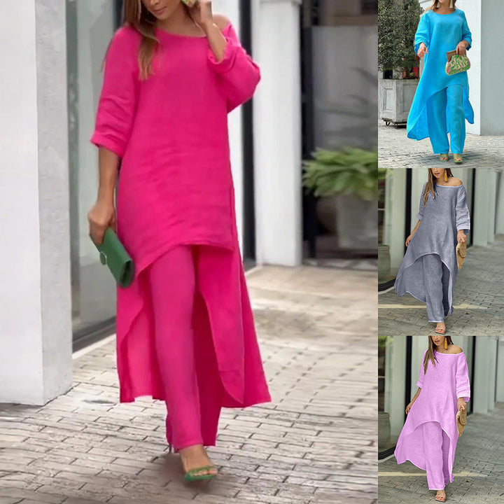 Ladies kaftan léger en deux pièces avec coupe asymétrique Chic & Stil
