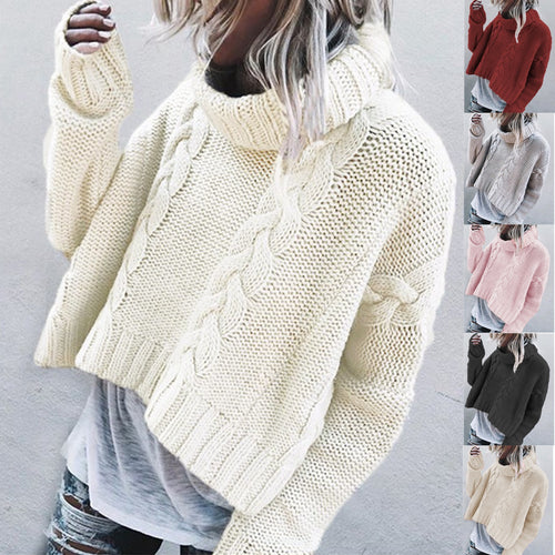 Comfortable knit sweater for women with a roll neck and open sides Amarae