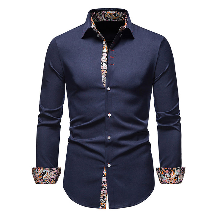 Elegant long-sleeve shirt for men with a eye-catching paisley pattern Lune London