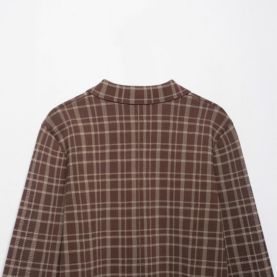Ladies Chic Short Checkered Jacket