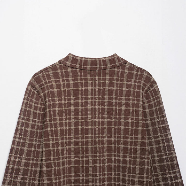 Ladies Chic Short Checkered Jacket