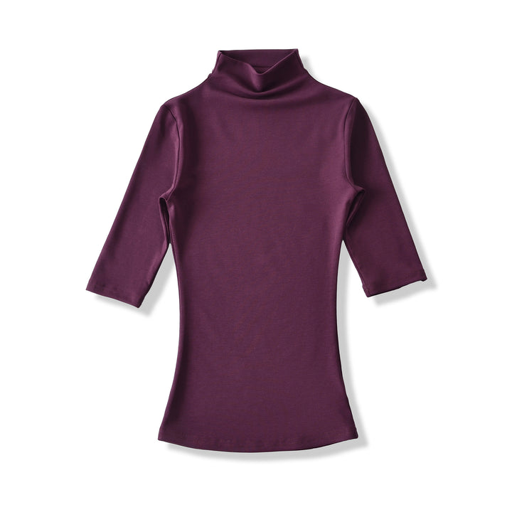 Women's Fitted Stand Collar Shirt with Half-Length Sleeves Amarae