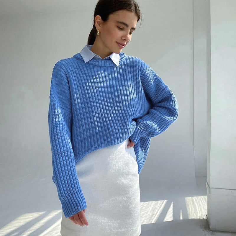 Pull en tricot épais pour femme avec une coupe décontractée et un large décolleté Chic & Stil