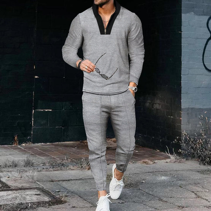 Men Elegant Casual Set with Structured Top and Matching Pants Lune London
