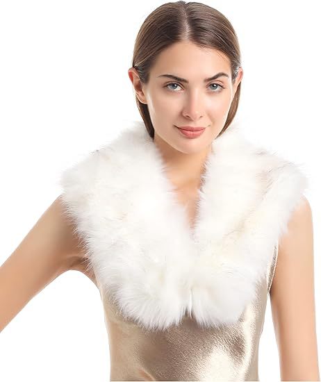Ladies luxurious faux fur stole in loop design with voluminous shawl collar Amarae