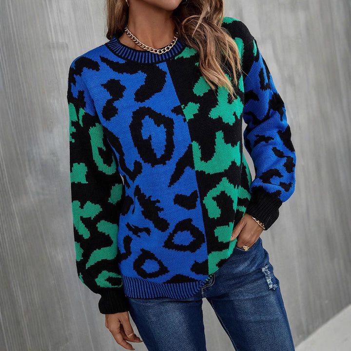 Pull coloré pour femmes avec motif léopard Chic & Stil