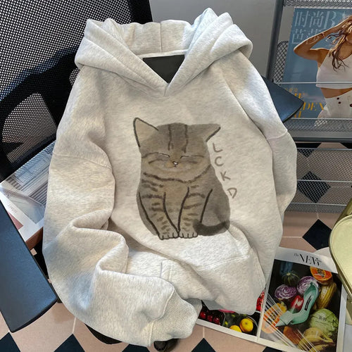 Sweat à capuche pour femmes avec un design de chat mignon Chic & Stil
