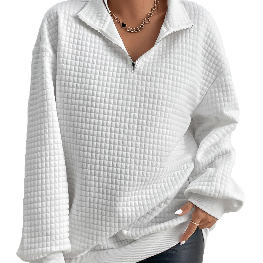 Women’s sweatshirt in textured fabric with zipper Lune London