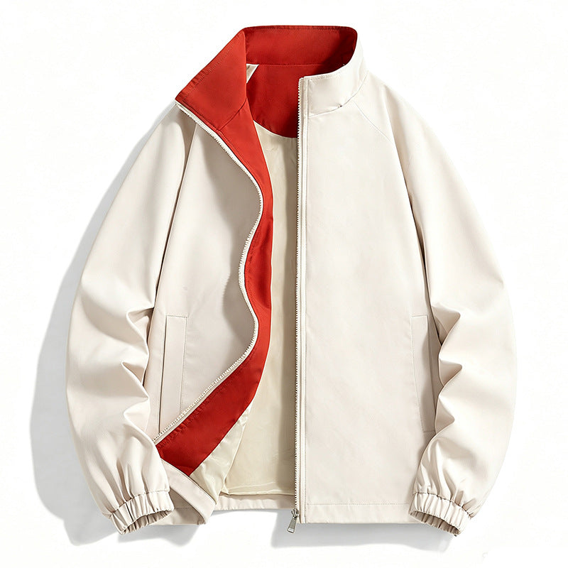 Men's lightweight wind-resistant transitional jacket with stand-up collar and two-way zipper Amarae