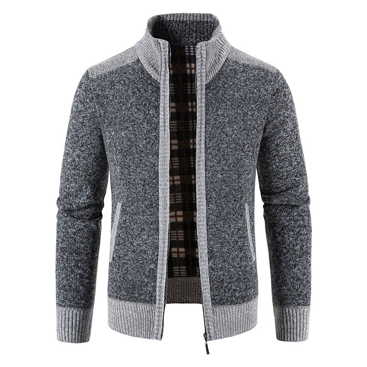 Men's knit jacket with modern zipper Lune London