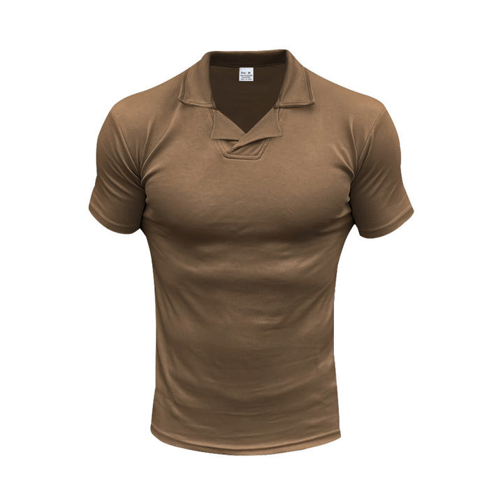 Men's Short Sporty Polo with Stylish Reversed Collar Lune London