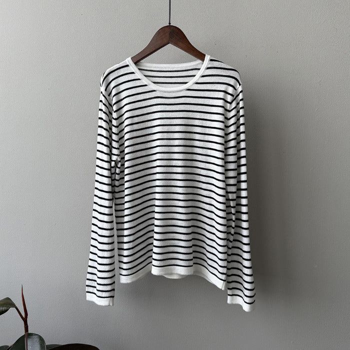 Women's Long Sleeve Striped Top Chic & Stil