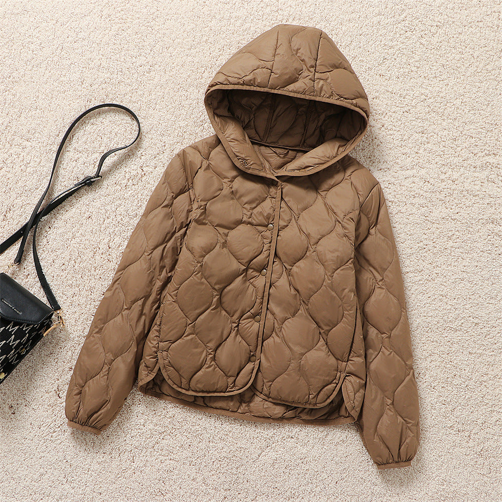 Women’s Quilted Padded Jacket with Hood and Circular Quilting Amarae