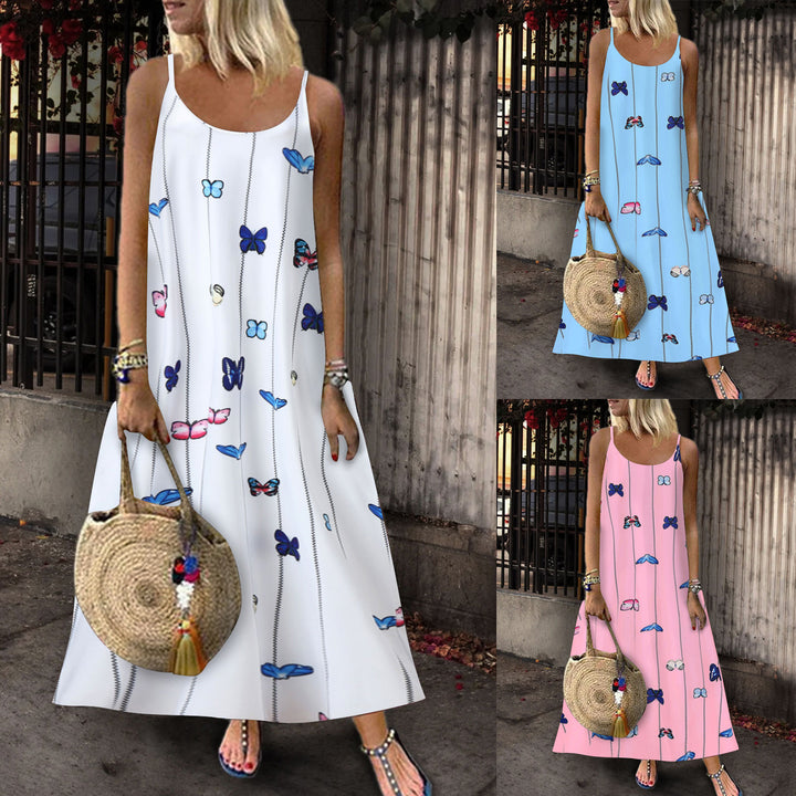Lune London Floral Maxi Dress for Women with Spaghetti Straps