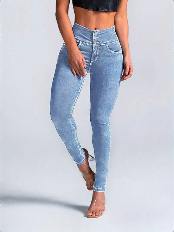 Women's Sculpting High Waist Skinny Jeans with V-Shaped Waist Amarae