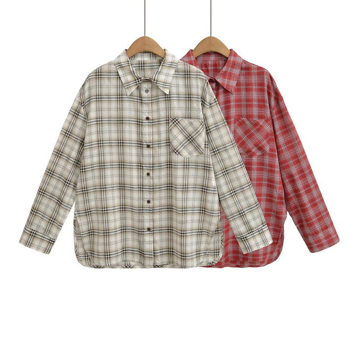 Plaid flannel shirt plus size for women Lune London