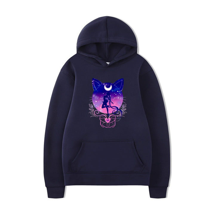 Women's hoodie with artistic cat design and comfortable fit Lune London