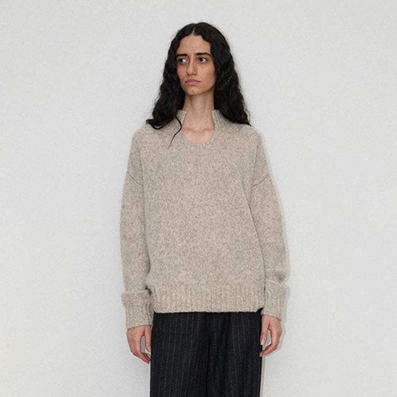 Pull en tricot épais pour femmes avec col montant Chic & Stil