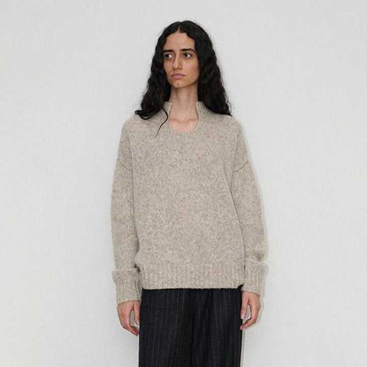 Pull en tricot épais pour femmes avec col montant Chic & Stil