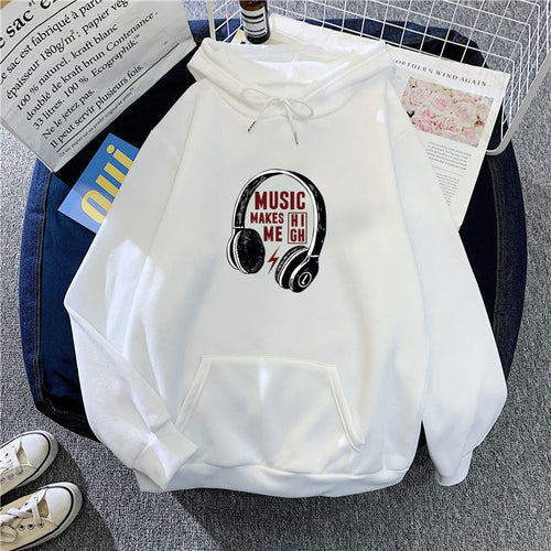 Women's hoodie with creative music design Chic & Stil