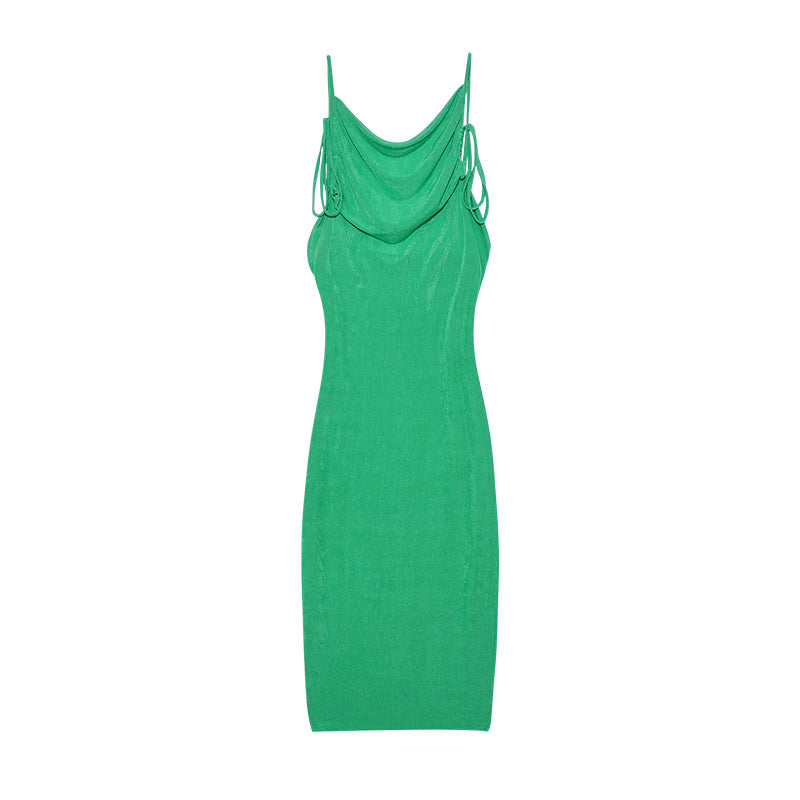 Fitted dress with ruffles for women with adjustable straps Lune London