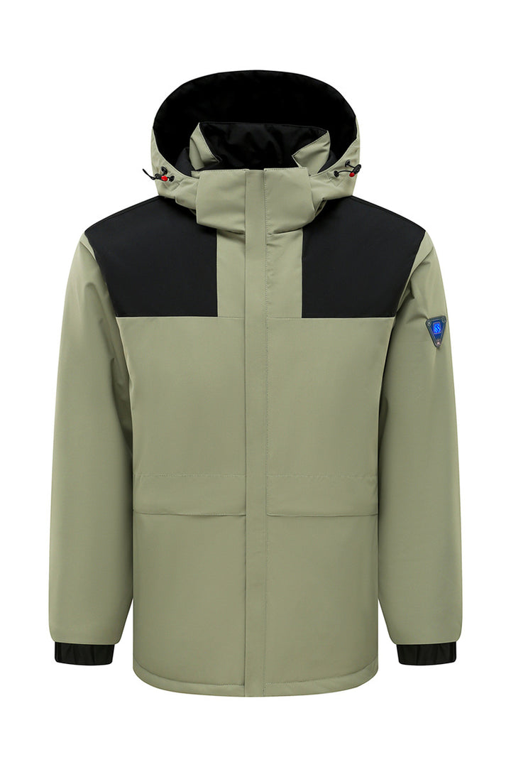 Herren Hochsichtbarer wattierter Winterparka mit Kapuze und winddichter Außenlage Drune