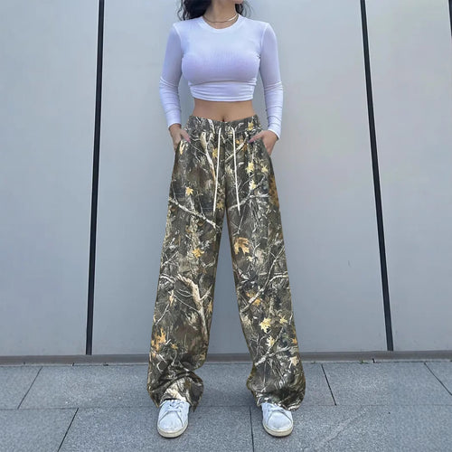 Ladies Camouflage Details Relaxed Fit Jogger Pants Amarae
