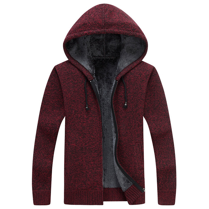 Comfortable fleece jacket for men with hood and soft inner lining Lune London