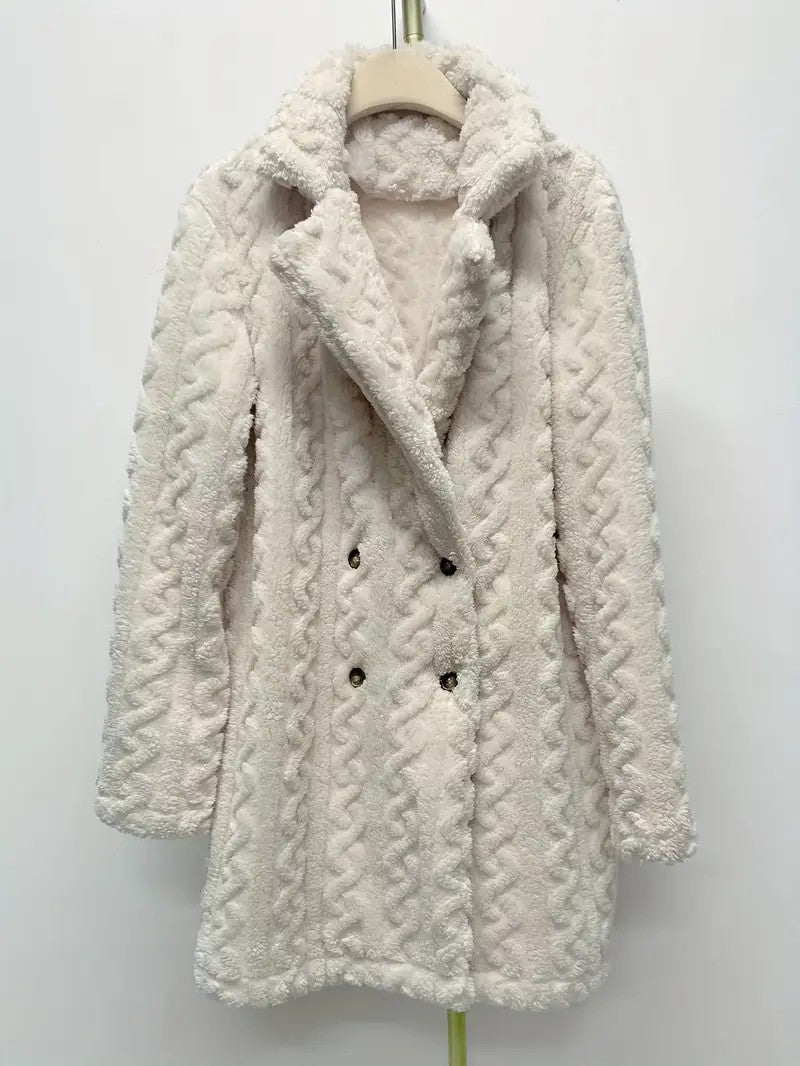 Hooded coat for women with structured design and large buttons Lune London