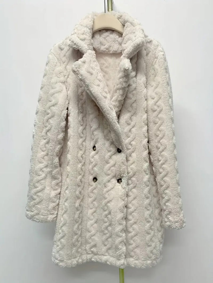 Hooded coat for women with structured design and large buttons Lune London