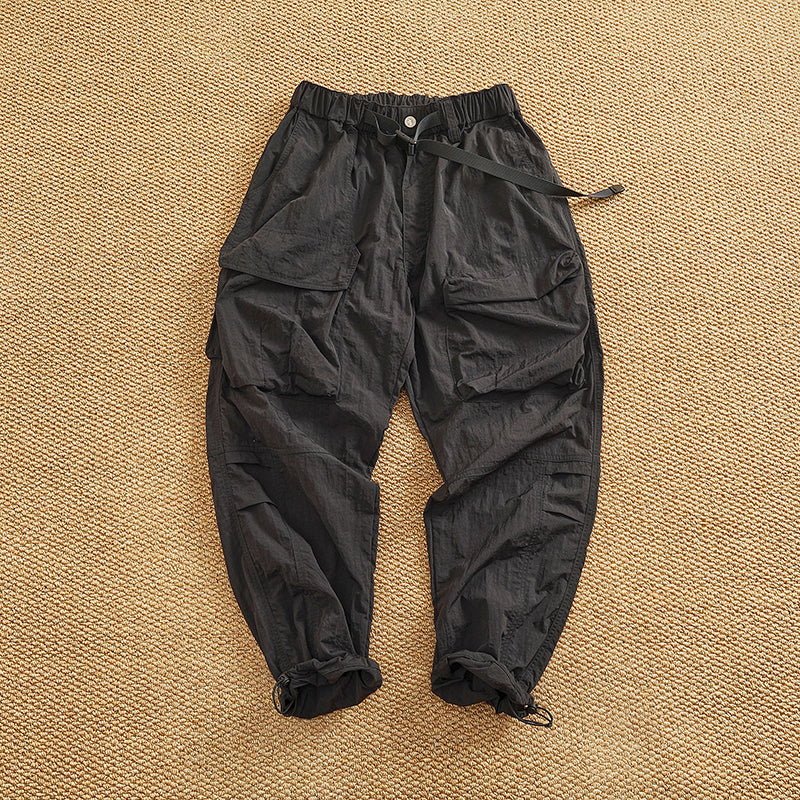 Women’s cargo pants with elastic waist and multifunctional pockets Lune London