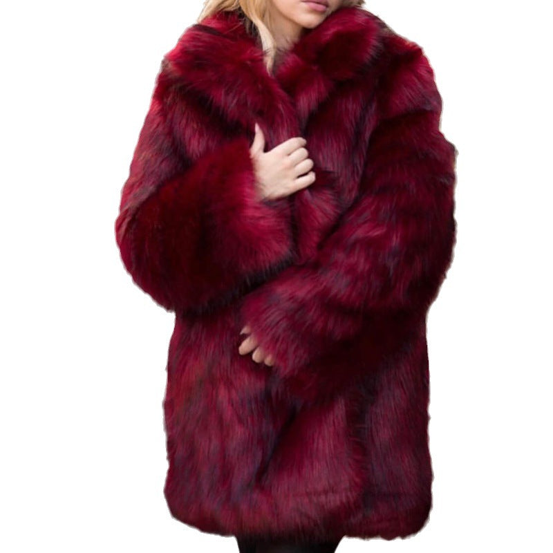 Women's Luxurious Faux Fur Coat with Voluminous Sleeves Lune London