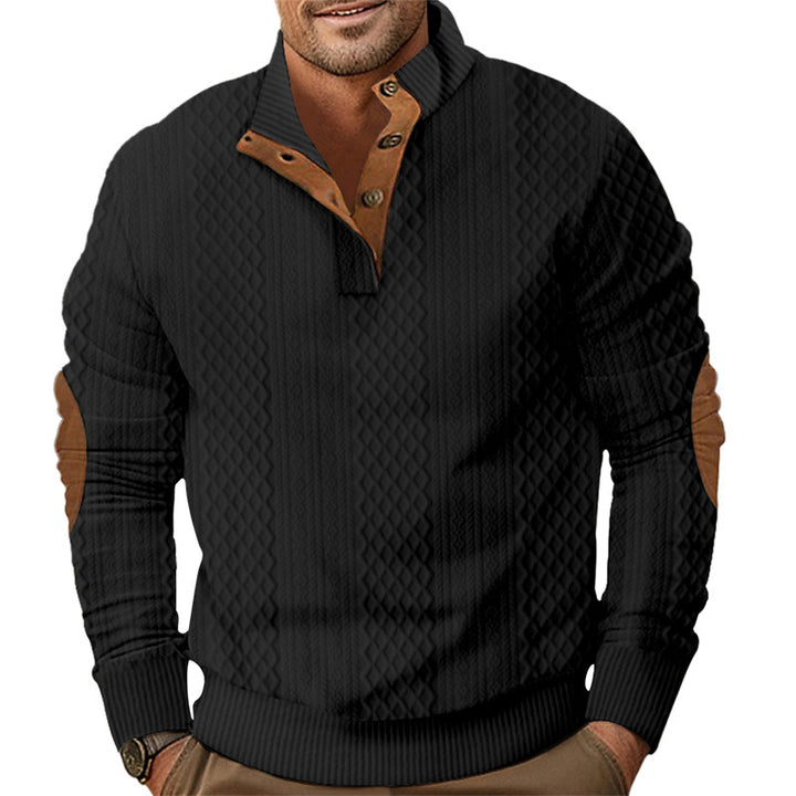 Trendy knit sweater for men with a unique structure and Lune London collar