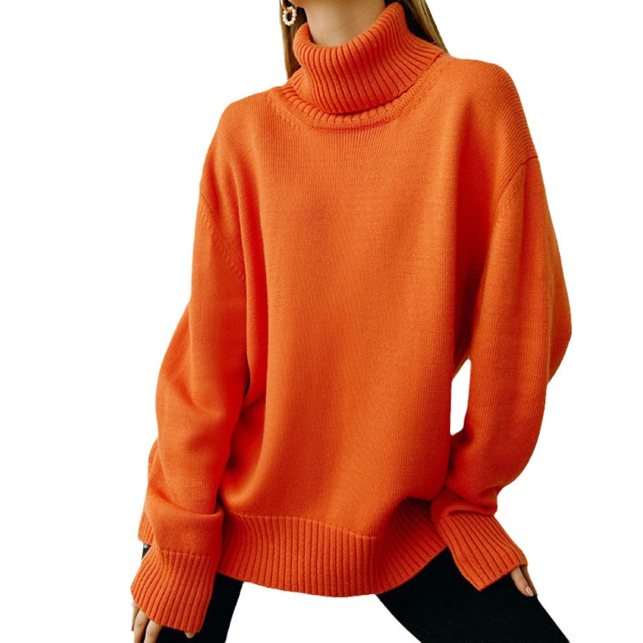 Oversized turtleneck sweater for women with ribbed structure Lune London