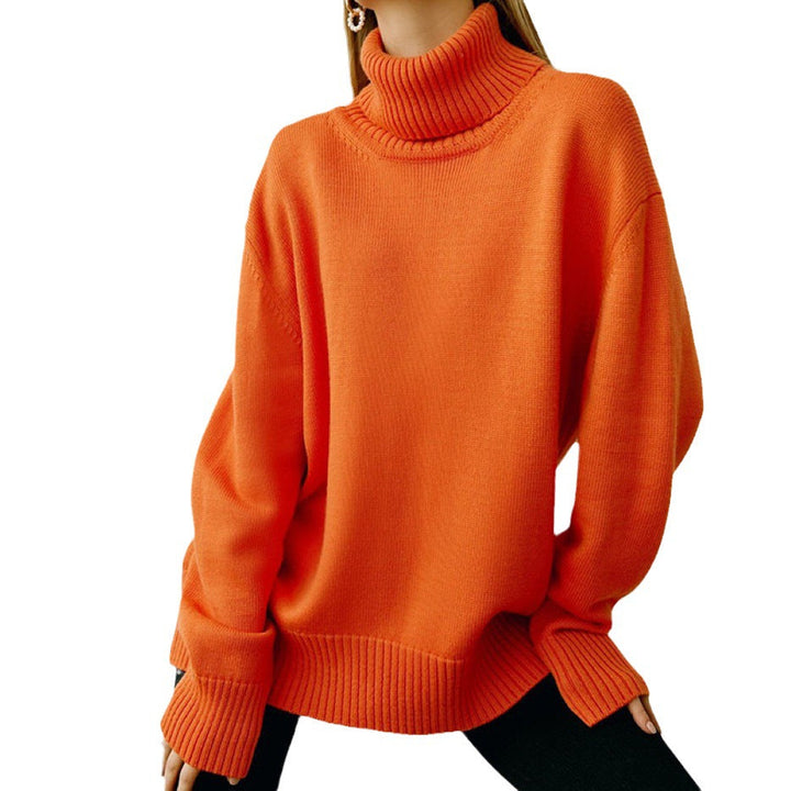 Lune London | Women Oversized Turtleneck Sweater Basic Knitted Sweater