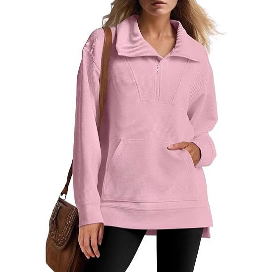 Ladies high-quality hoodie with textured design and practical pockets Lune London
