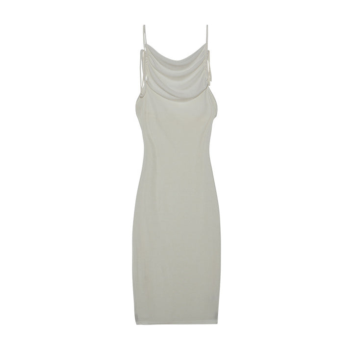 Fitted dress with ruffles for women with adjustable straps Lune London