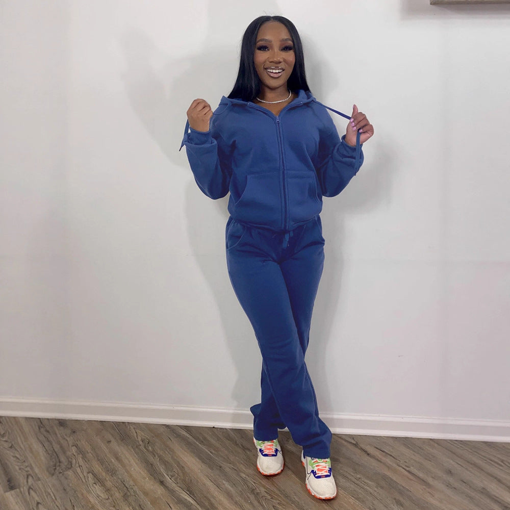 Women’s sporty leisure suit set with full zip Chic & Stil
