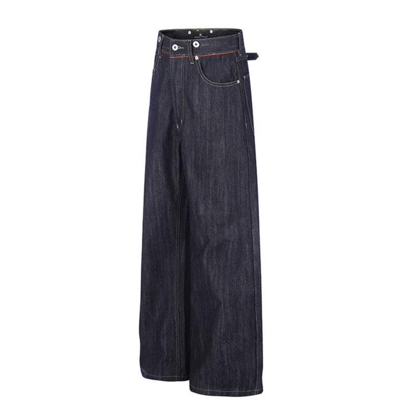 Women High-Cut Wide Denim Palazzo Jeans with Five-Pocket Cut Amarae